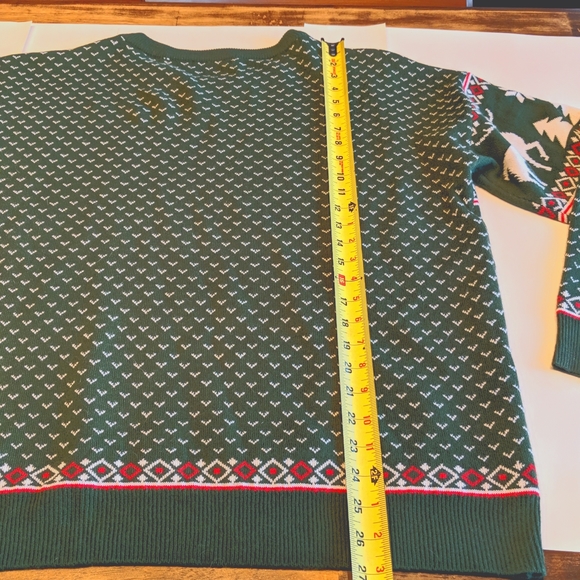 Stein Men's Ugly Christmas Sweater. Green with deer and tree design size L - Picture 6 of 6